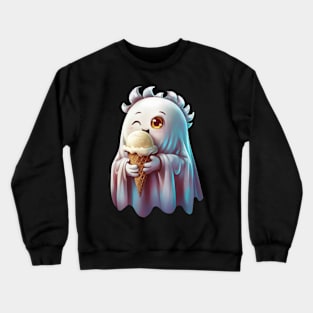 Cute Ghost eating icecream Crewneck Sweatshirt